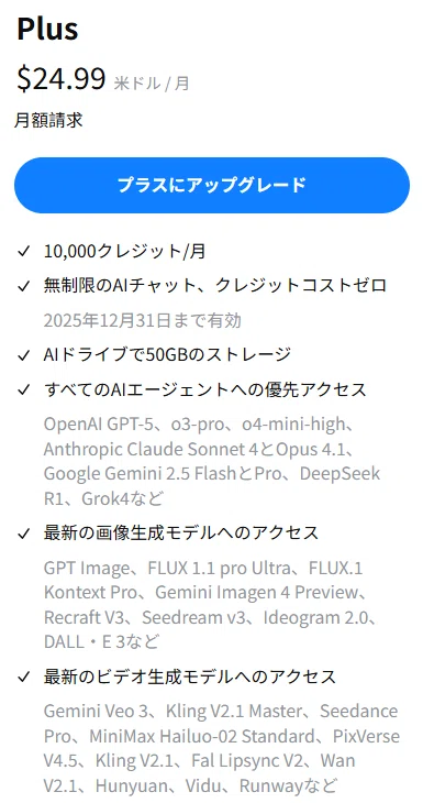 GensparkのPlusプラン