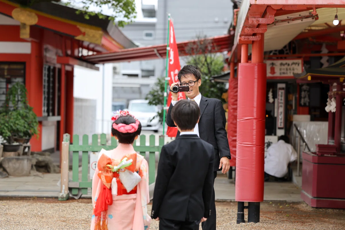 服部天神宮にて七五三出張撮影
