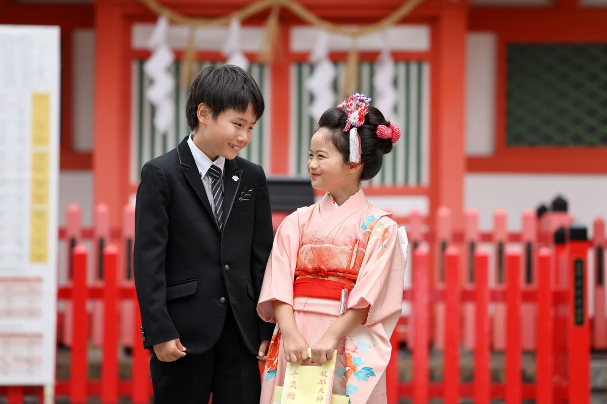 服部天神宮にて七五三出張撮影