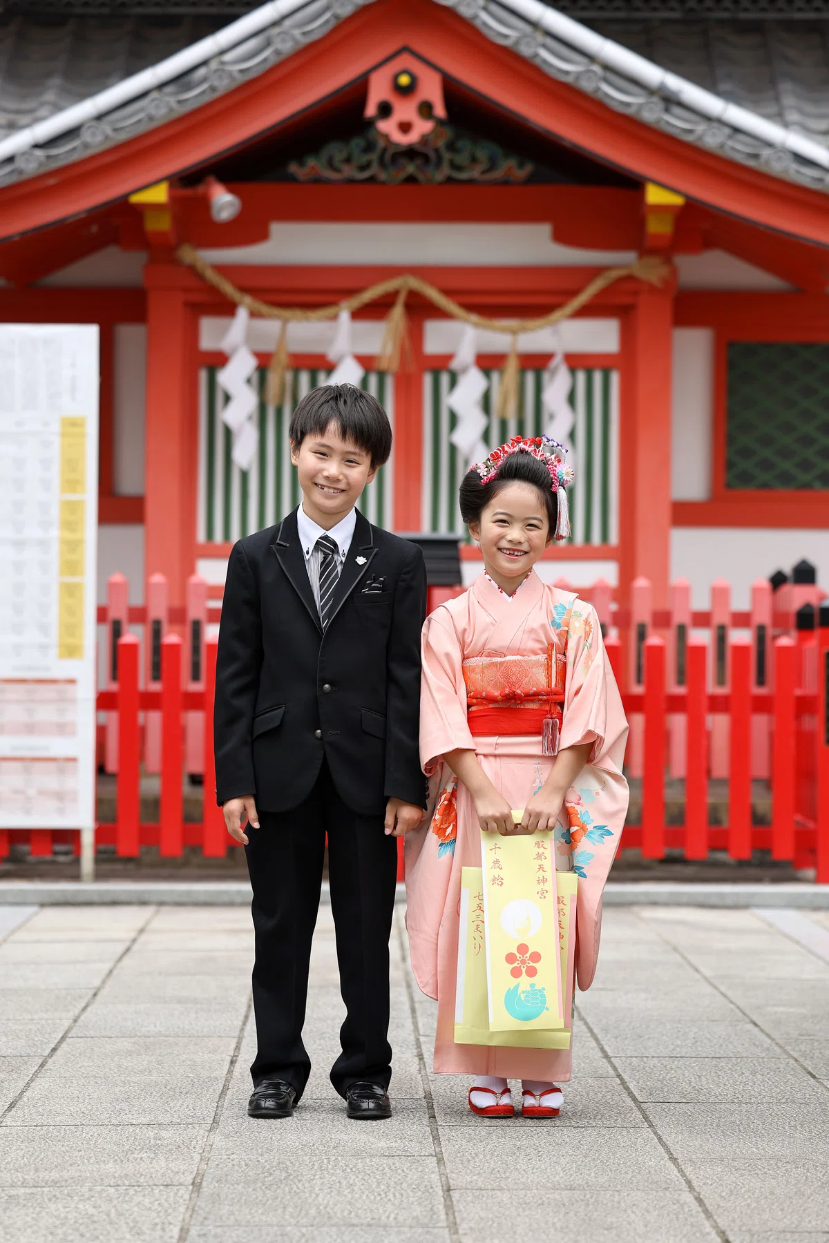 服部天神宮にて七五三出張撮影