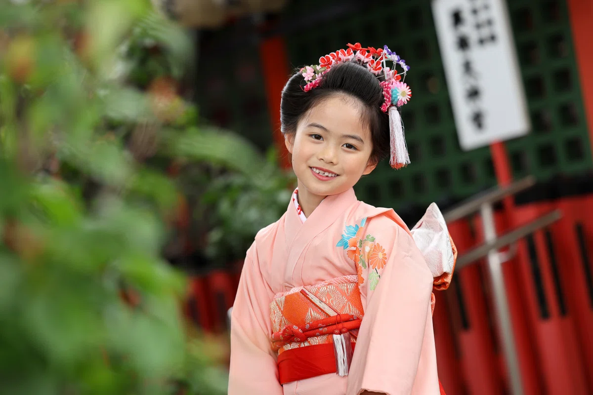 服部天神宮にて七五三出張撮影