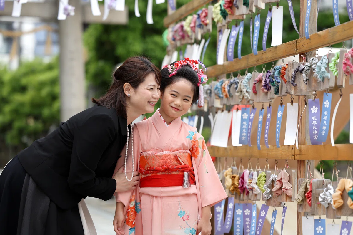 服部天神宮にて七五三出張撮影