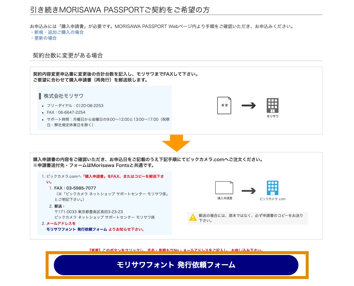 ビックカメラからの購入で、モリサワのフォント更新を少しでもお得に