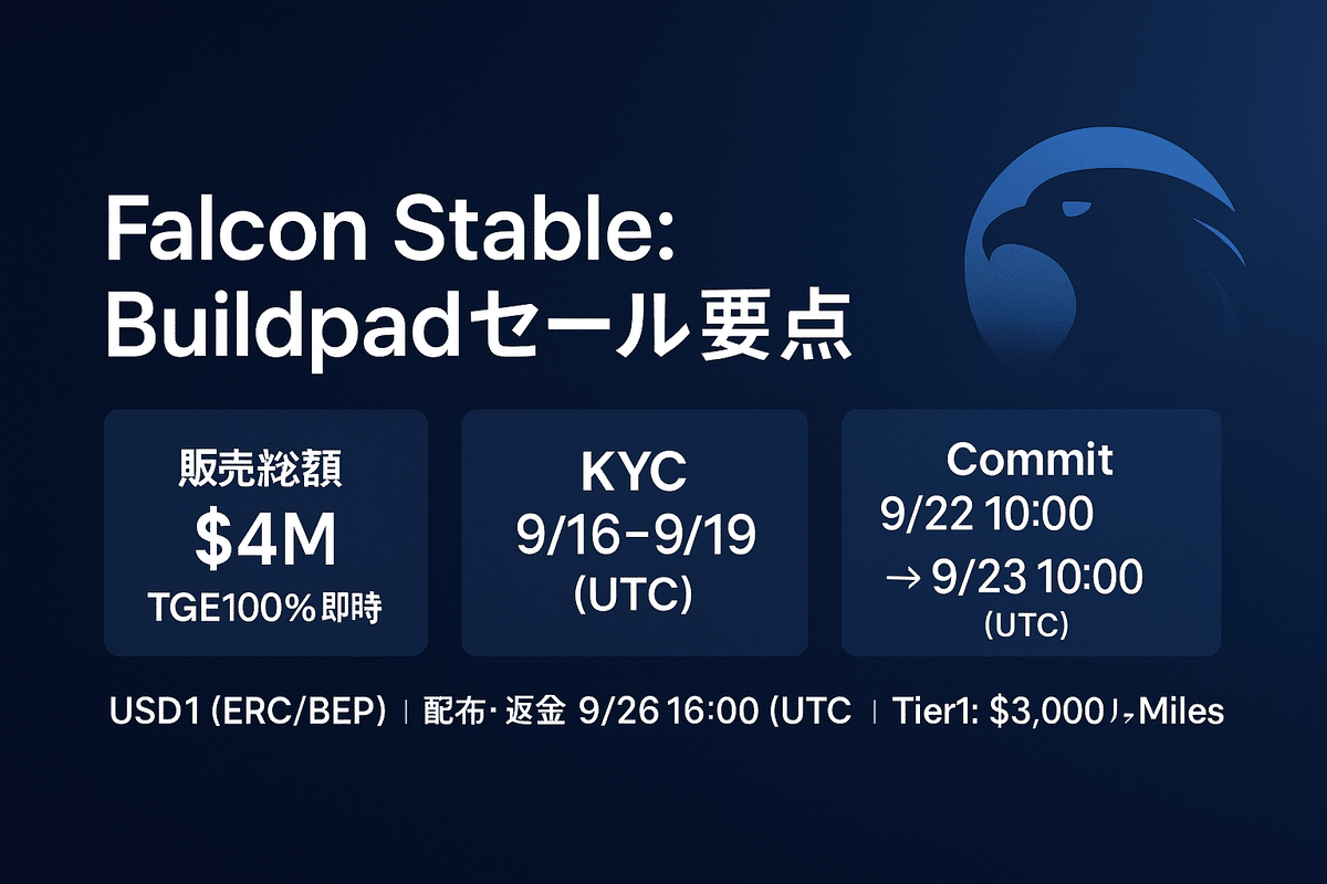 エアドロ Falcon Finance：Buildpadセール完全ガイド｜仮想通貨