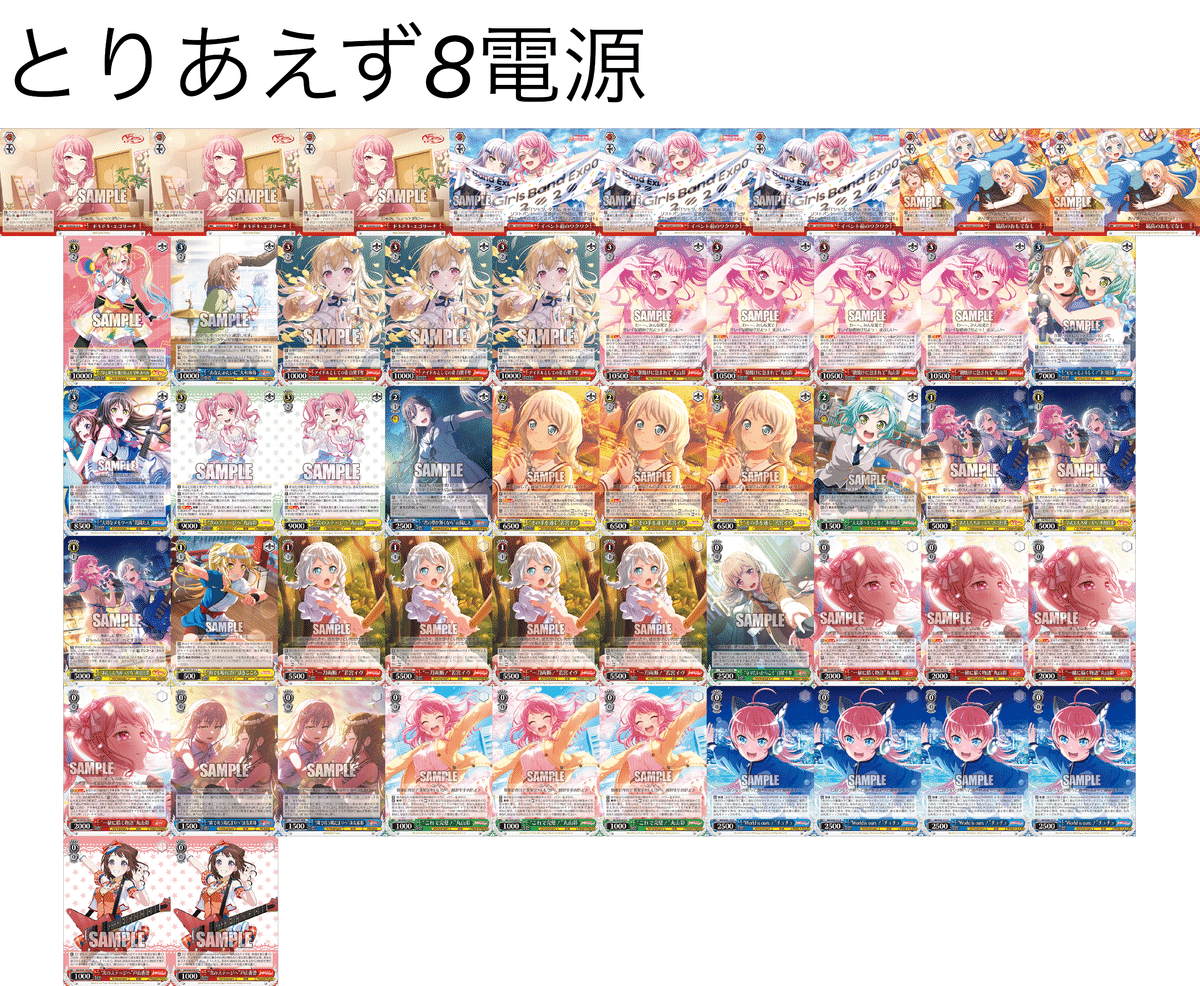 ヴァイスシュヴァルツ バンドリ8扉アニバーサリー デッキ WS】バンドリ「アニバタッチRoselia軸8門」デッキの紹介 - 混全帯么九