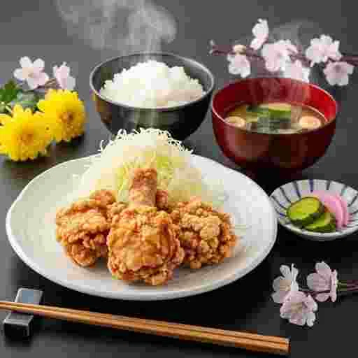 唐揚げ定食 メニュー 写真素材/写真販売 AI画像 有料＜30枚：350円＞商用利用可（サンプル）08