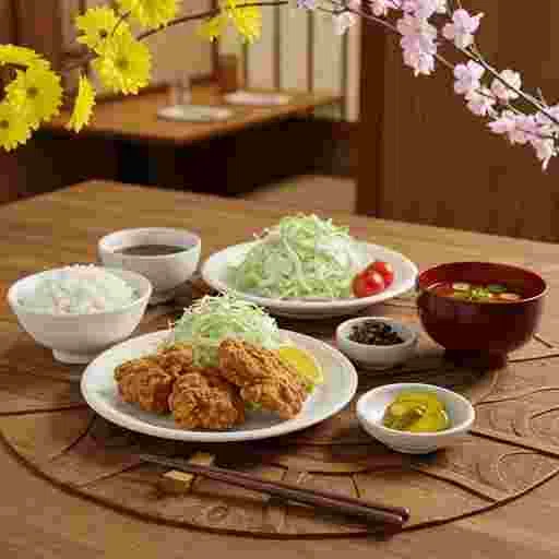 唐揚げ定食 メニュー 写真素材/写真販売 AI画像 有料＜30枚：350円＞商用利用可（サンプル）016