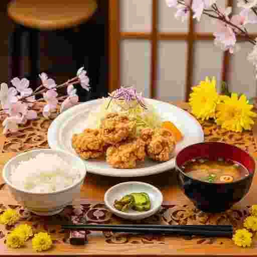 唐揚げ定食 メニュー 写真素材/写真販売 AI画像 有料＜30枚：350円＞商用利用可（サンプル）010