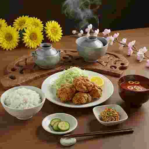 唐揚げ定食 メニュー 写真素材/写真販売 AI画像 有料＜30枚：350円＞商用利用可（サンプル）05