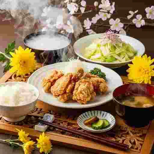 唐揚げ定食 メニュー 写真素材/写真販売 AI画像 有料＜30枚：350円＞商用利用可（サンプル）018