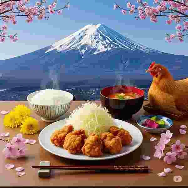 唐揚げ定食 メニュー 写真素材/写真販売 AI画像 有料＜30枚：350円＞商用利用可（サンプル）025