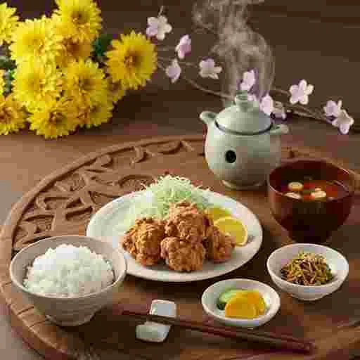 唐揚げ定食 メニュー 写真素材/写真販売 AI画像 有料＜30枚：350円＞商用利用可（サンプル）026
