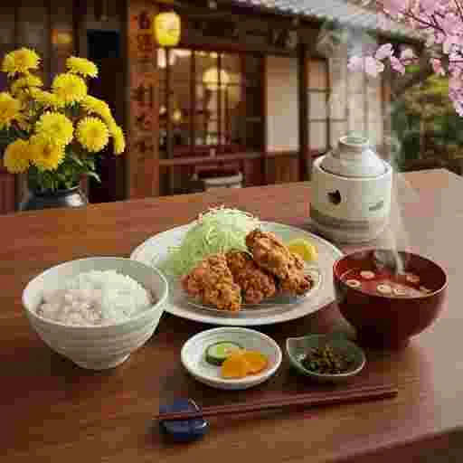 唐揚げ定食 メニュー 写真素材/写真販売 AI画像 有料＜30枚：350円＞商用利用可（サンプル）020