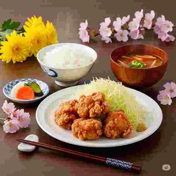 唐揚げ定食 メニュー 写真素材/写真販売 AI画像 有料＜30枚：350円＞商用利用可（サンプル）029
