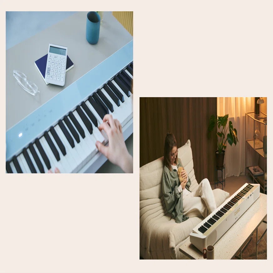 CASIOのお洒落なホワイト電子ピアノです♪