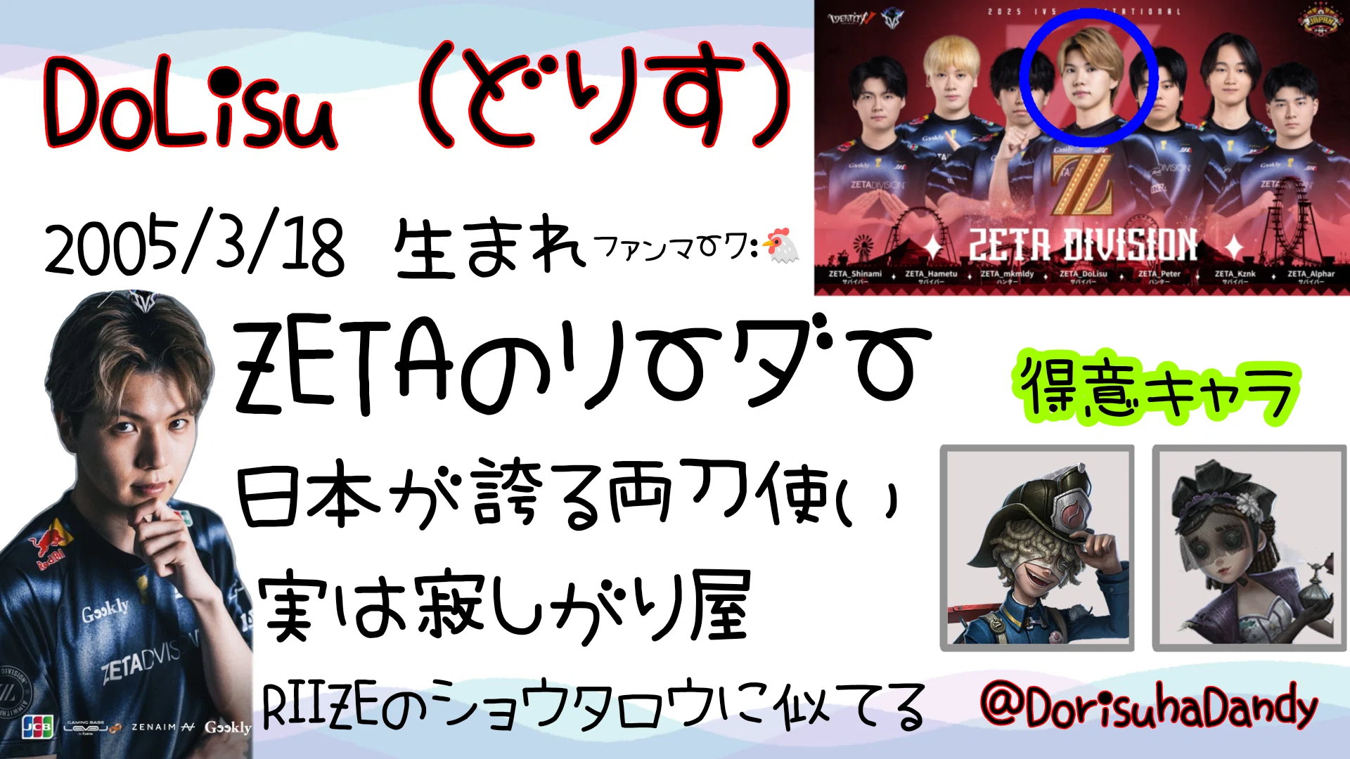 第五人格】選手まとめ〜ZETA篇〜｜えびKn1＠ZETA推