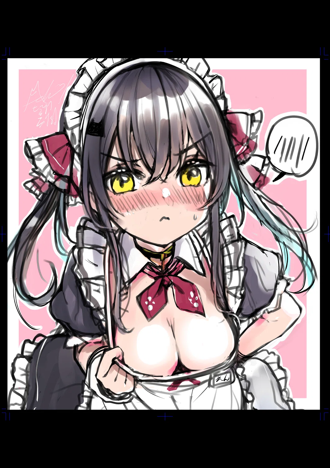 メイドさん色紙ちょいメイキング｜皆村春樹🦉🏮🐥