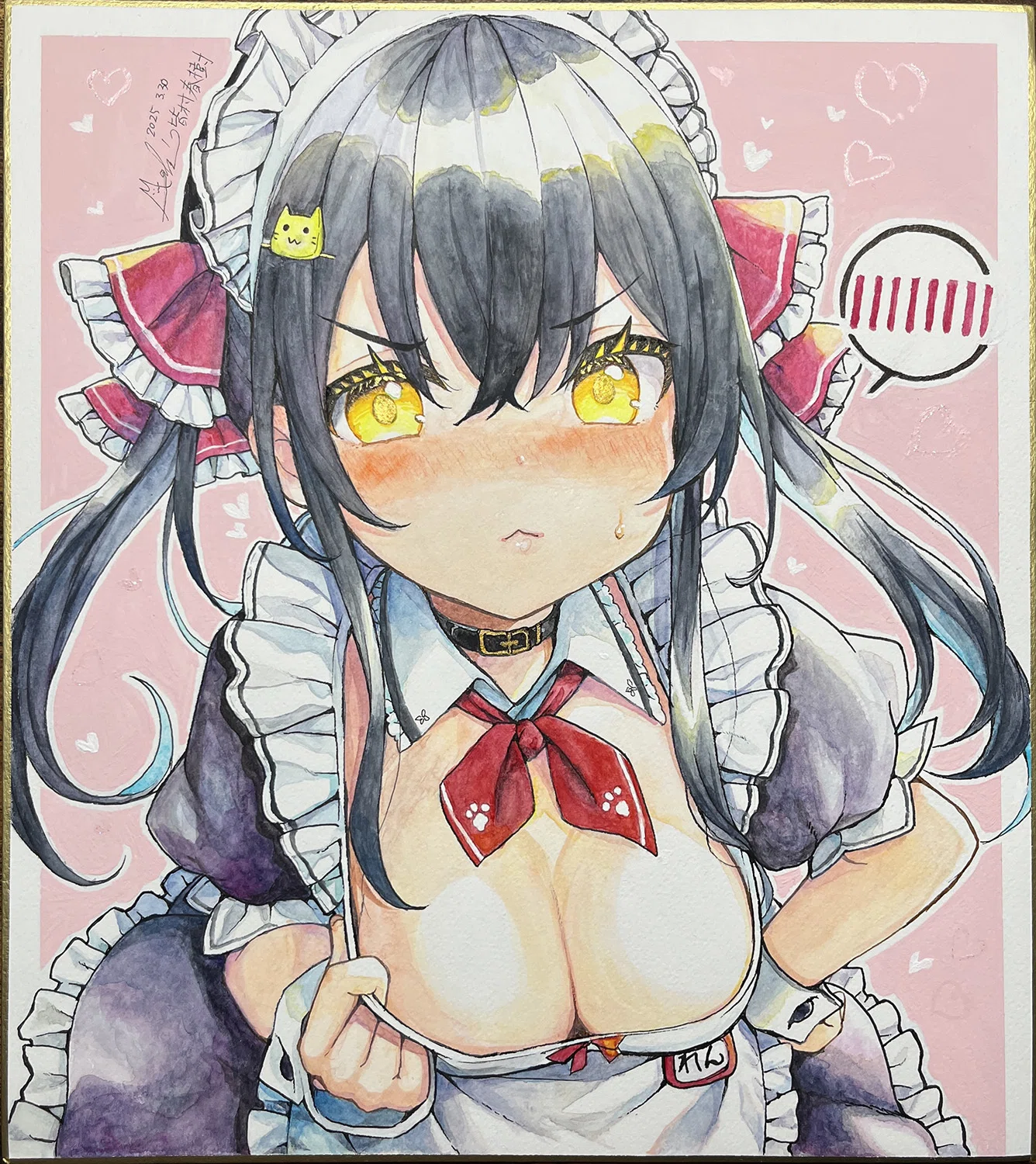 メイドさん色紙ちょいメイキング｜皆村春樹🦉🏮🐥