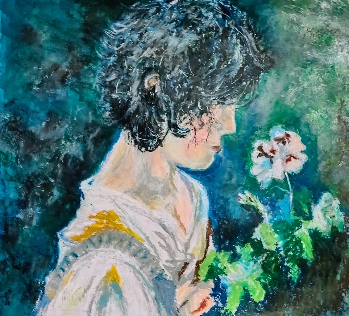 Mini-Mini Painting Mystery No. 128: 'Italian Girl with Flowers' by