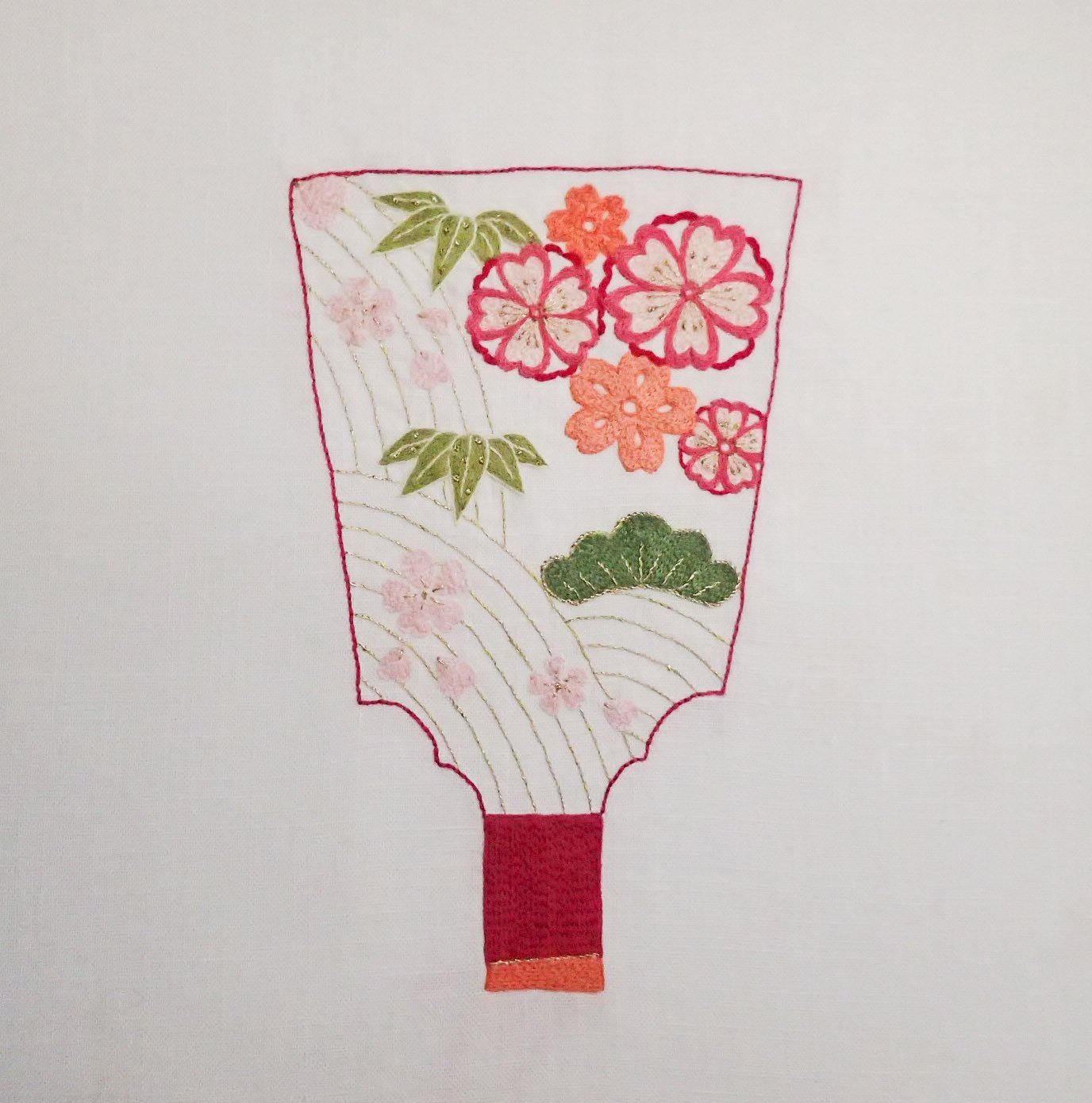 羽子板の刺しゅう｜あさだじゅんこ(ハコベノハコ)