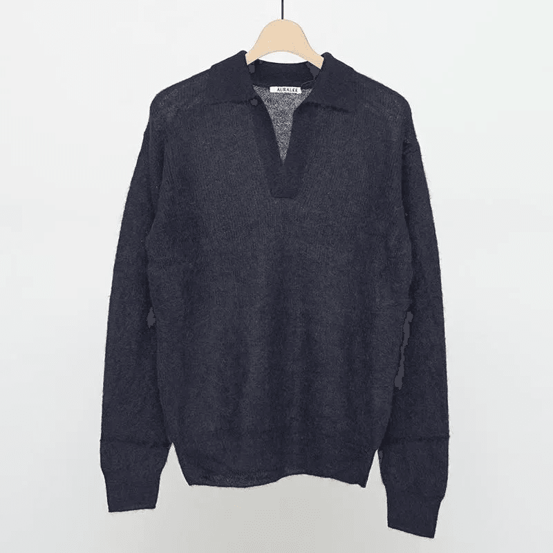 トップス auralee ALPACA SHEER KNIT SKIPPER POLO AURALEEらしい素材から生まれるニュアンスと空気感。BABY SURI ALPACA