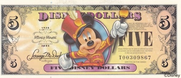 #ディズニーダラー 初めてのDダラー】ミッキー生誕80周年2008年版ディズニーダラー