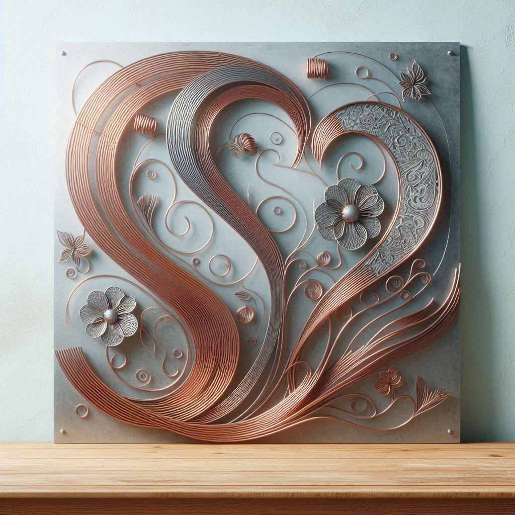 無料AI de 金属加工（デザイン、Love & Peace） @Image Creator