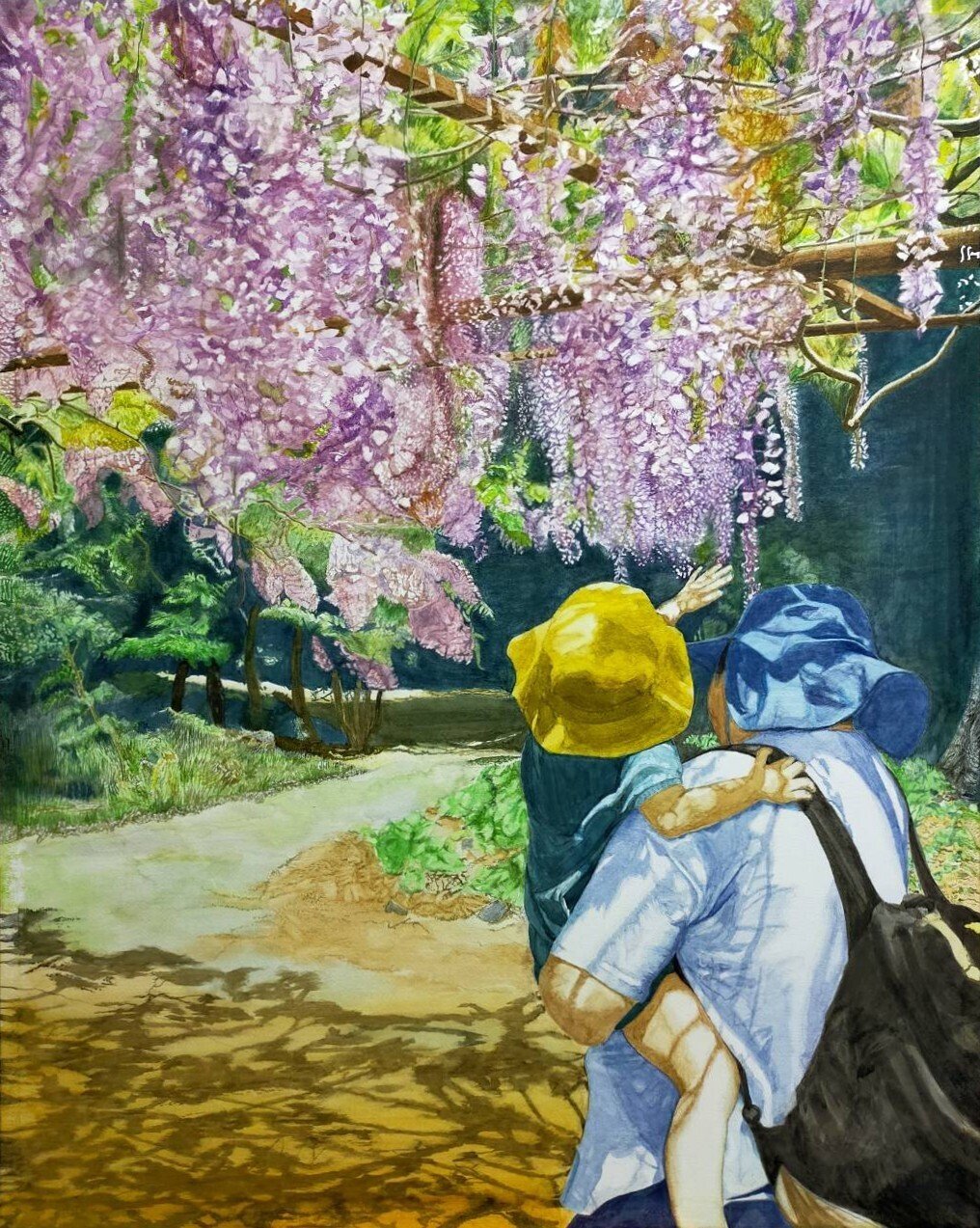 水彩画　コンストラクション23 水彩画 コンストラクション23 №063 透明水彩スケッチ「蝋梅咲く