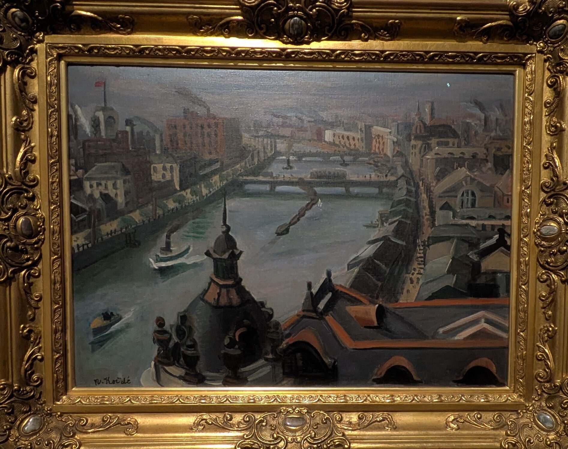 小出 楢重、窓、希少画集画、新品額装付 小出楢重、海、額装画版集より、版上サイン、限定、新品額装