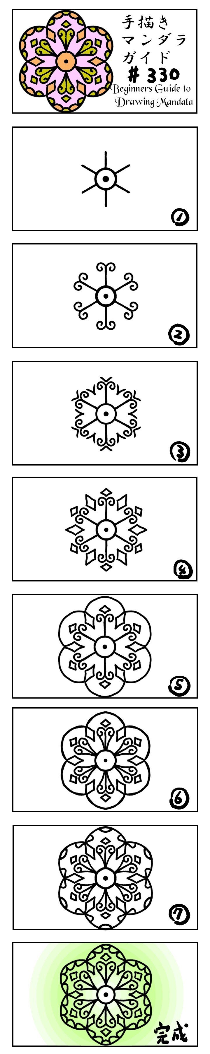手描きマンダラの描き方ガイド#326~#330｜tamdam