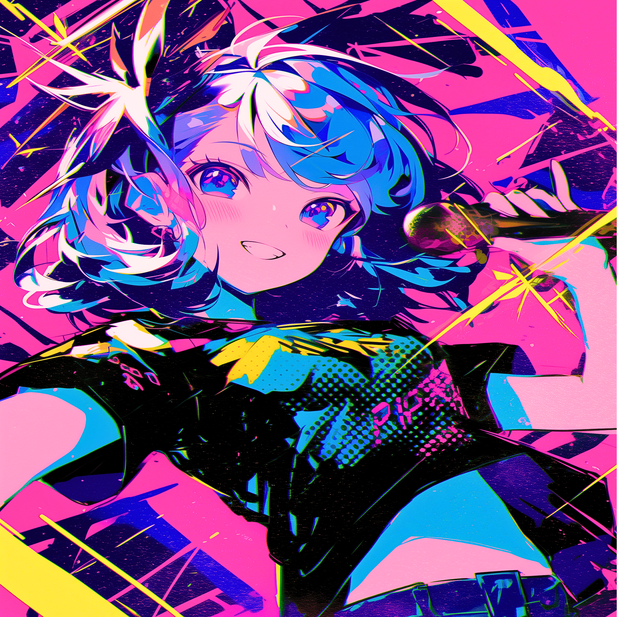 歌声はネオンの果てに咲く【画像生成AI＋4コマ漫画】｜Alpaka