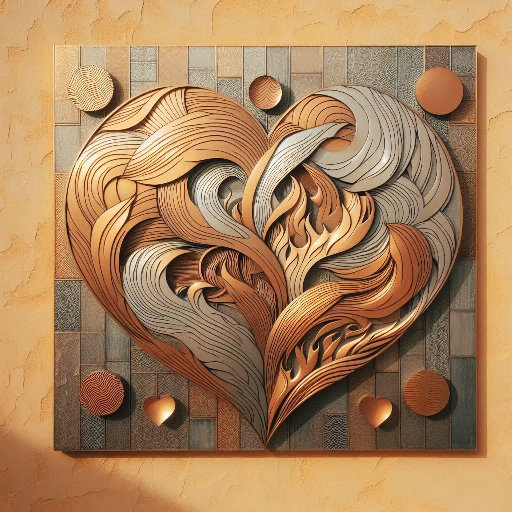 無料AI de 金属加工（平面、ラブ&ピース） @Image Creator & ImageFX