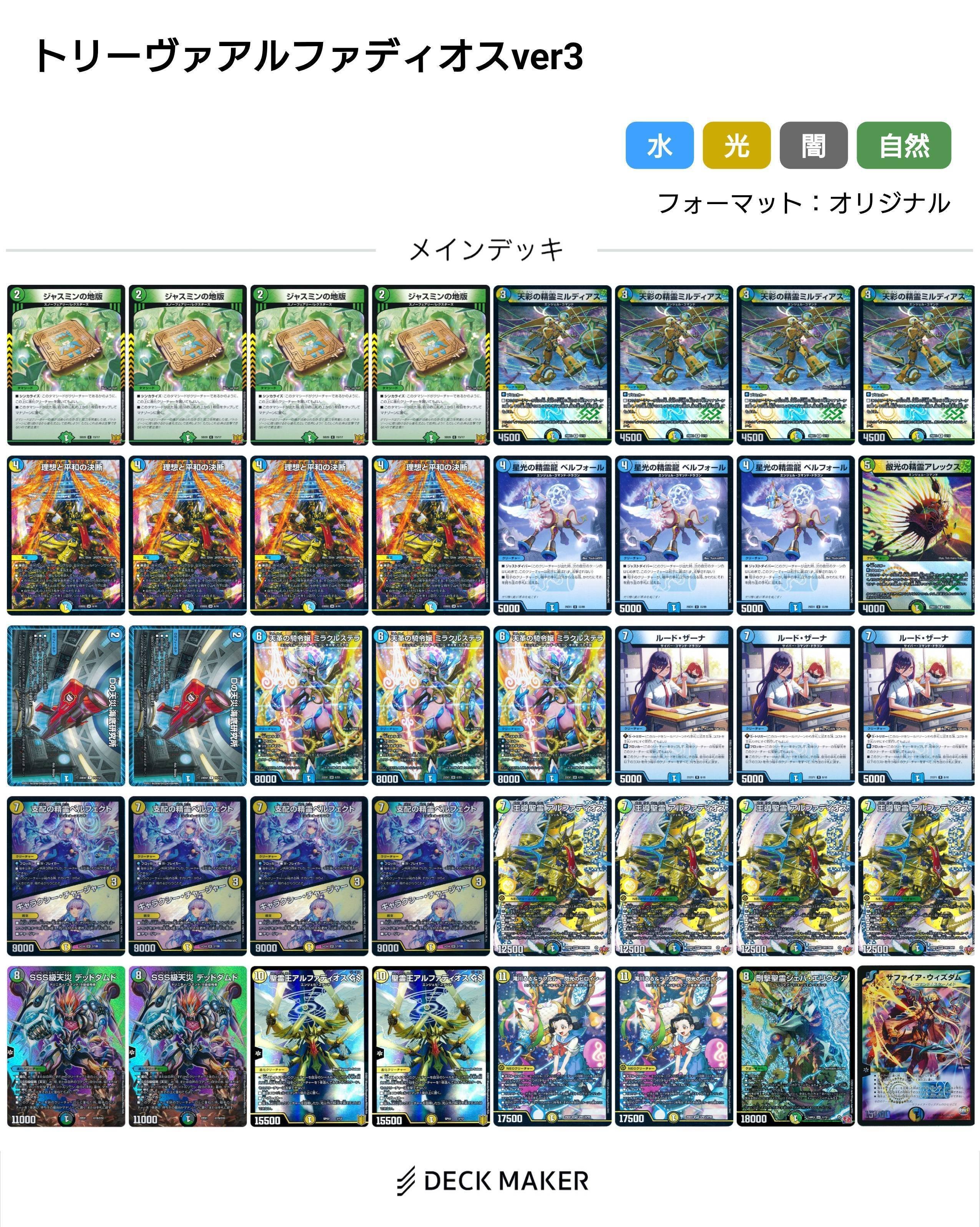 トリーヴァアルファディオス 40枚 +調整用 トリーヴァアルファディオス【ver1.1】{40枚}《デッキ販売》