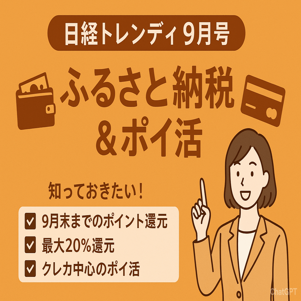 家計が潤い、救われる】日経トレンディ9月号が教える「ふるさと納税 」＆「クレカポイ活」の波に乗る方法｜いしやんノート🚴連続投稿1000日達成｜瞬発力と持久力の両方でいくぞ！