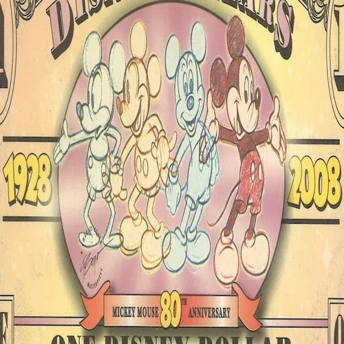 初めてのDダラー】ミッキー生誕80周年2008年版ディズニーダラーの紙幣 