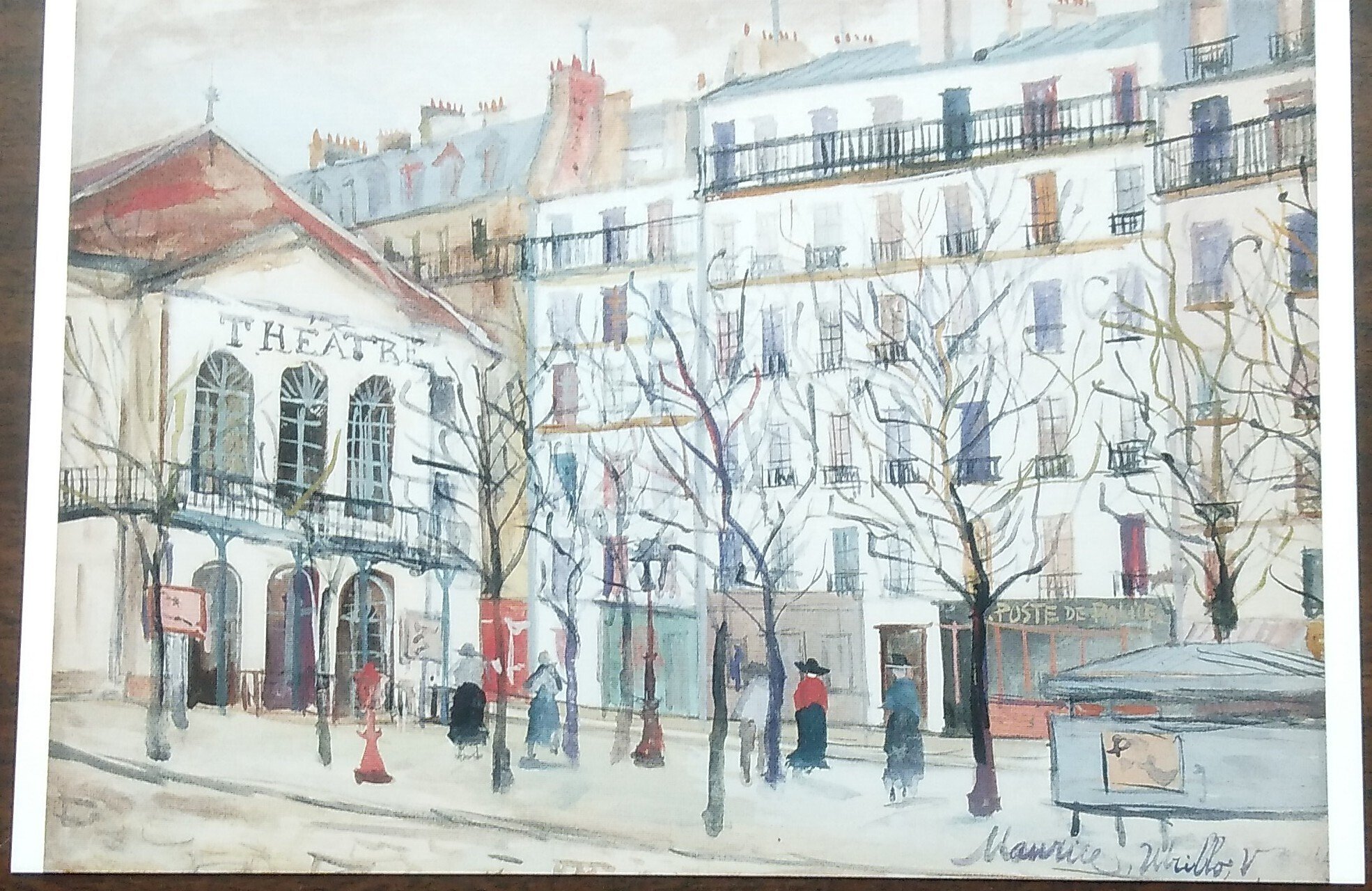 ユトリロ、サノワのオーボンヌ通り、希少画集画、新品高級額装付 ユトリロ、サノワのオーボンヌ通り、希少画集画、新品高級額装付