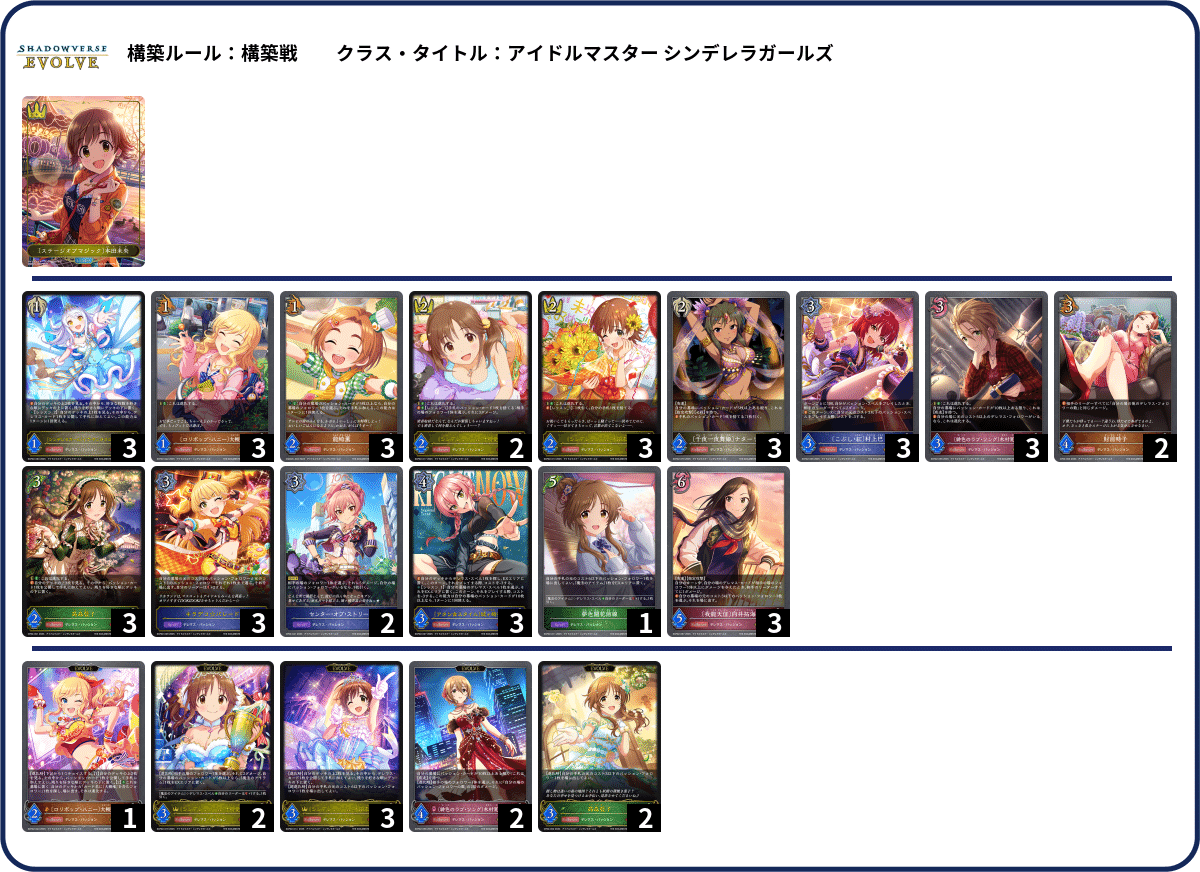 シャドウバースエボルヴ　シンデレラガールズ　まとめ シャドウバースエボルヴ】EXコラボ第2弾「アイドルマスター シンデレラ
