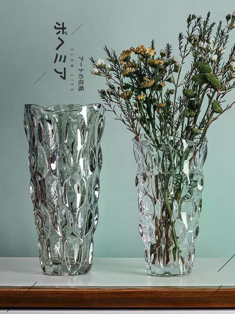 シンプル＆モダン透明ガラス花瓶 インテリア 部屋に彩りを シンプル