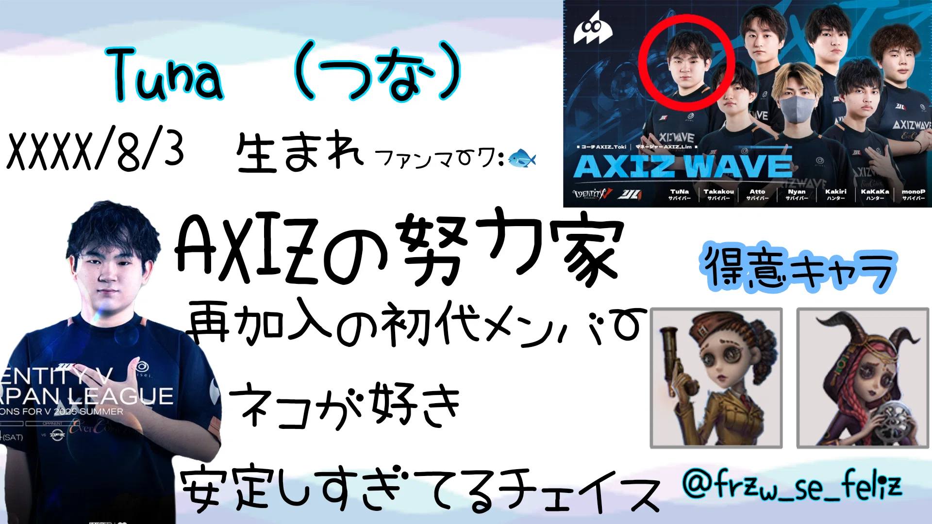 第五人格】選手まとめ〜AXIZ WAVE篇〜｜えびKn1＠ZETA推