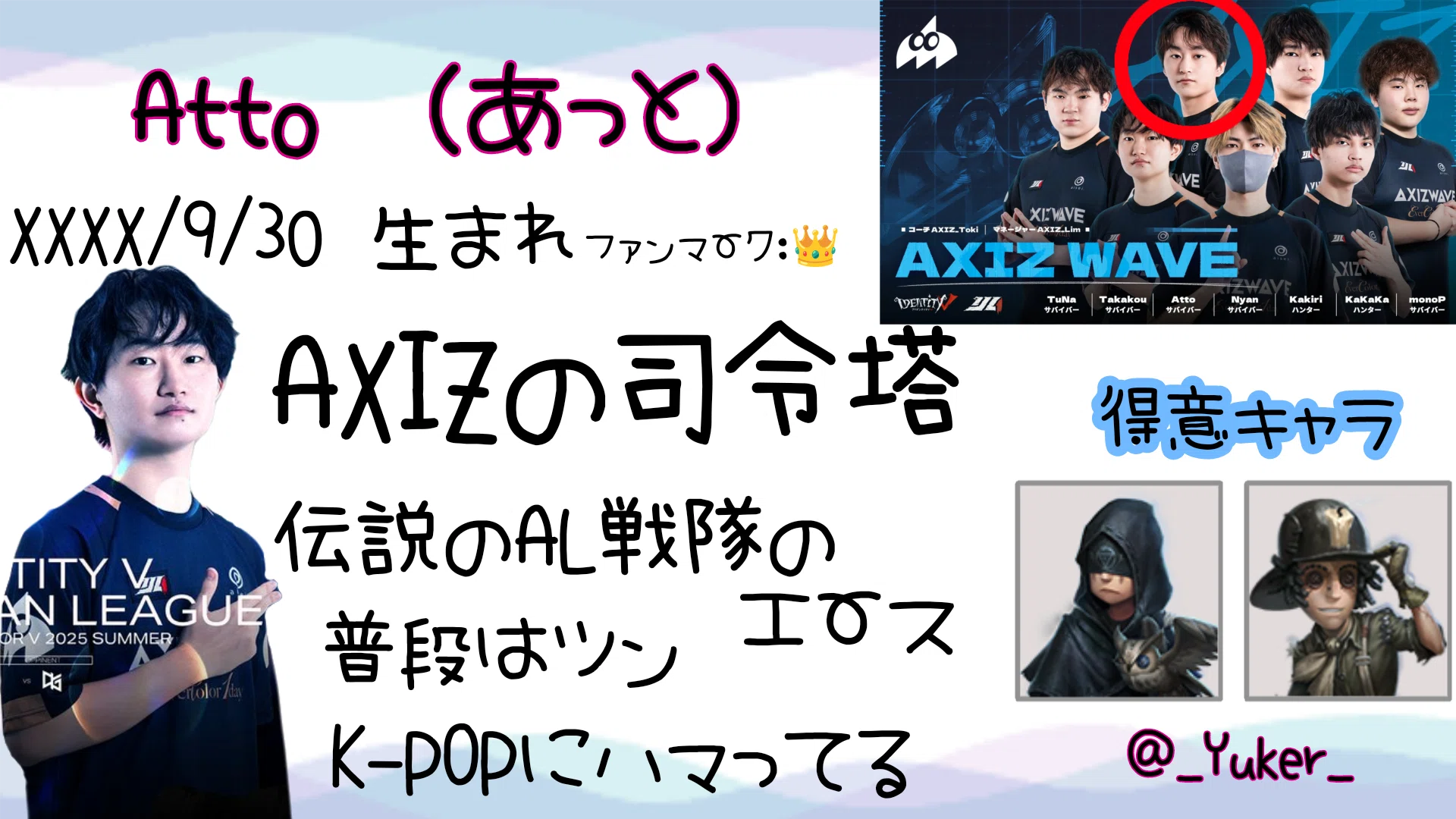 第五人格】選手まとめ〜AXIZ WAVE篇〜｜えびKn1＠ZETA推