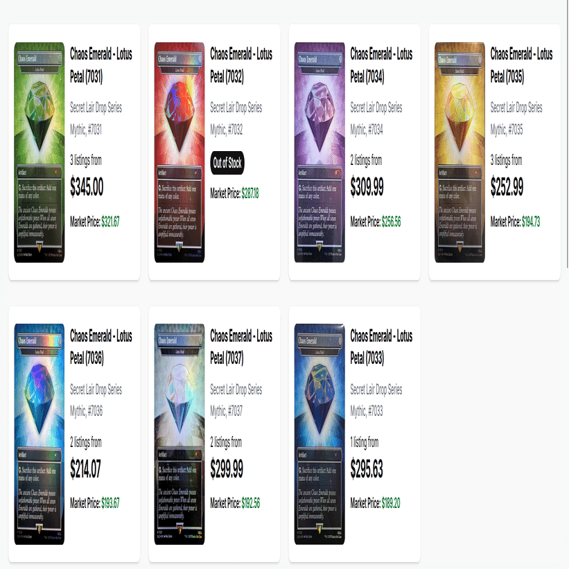 Chaos Emeraldは順調に人気中！ そしてAVATARの封入されてる枚数