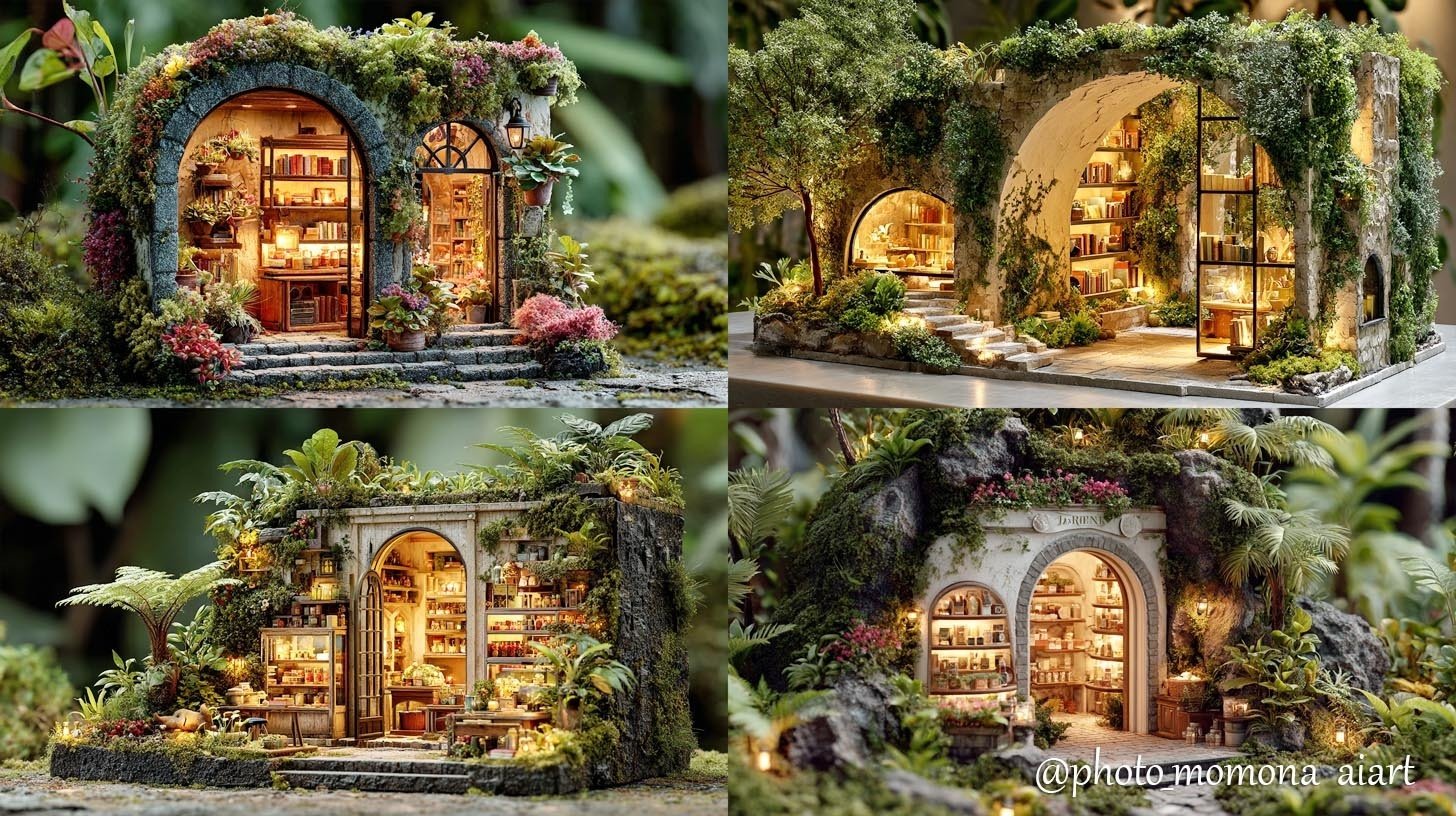 【蔵出し♡海外】人物画 ミニチュア　4作 ロイターミニチュア】 ウォールピクチャーボックス ブッチャーショップ