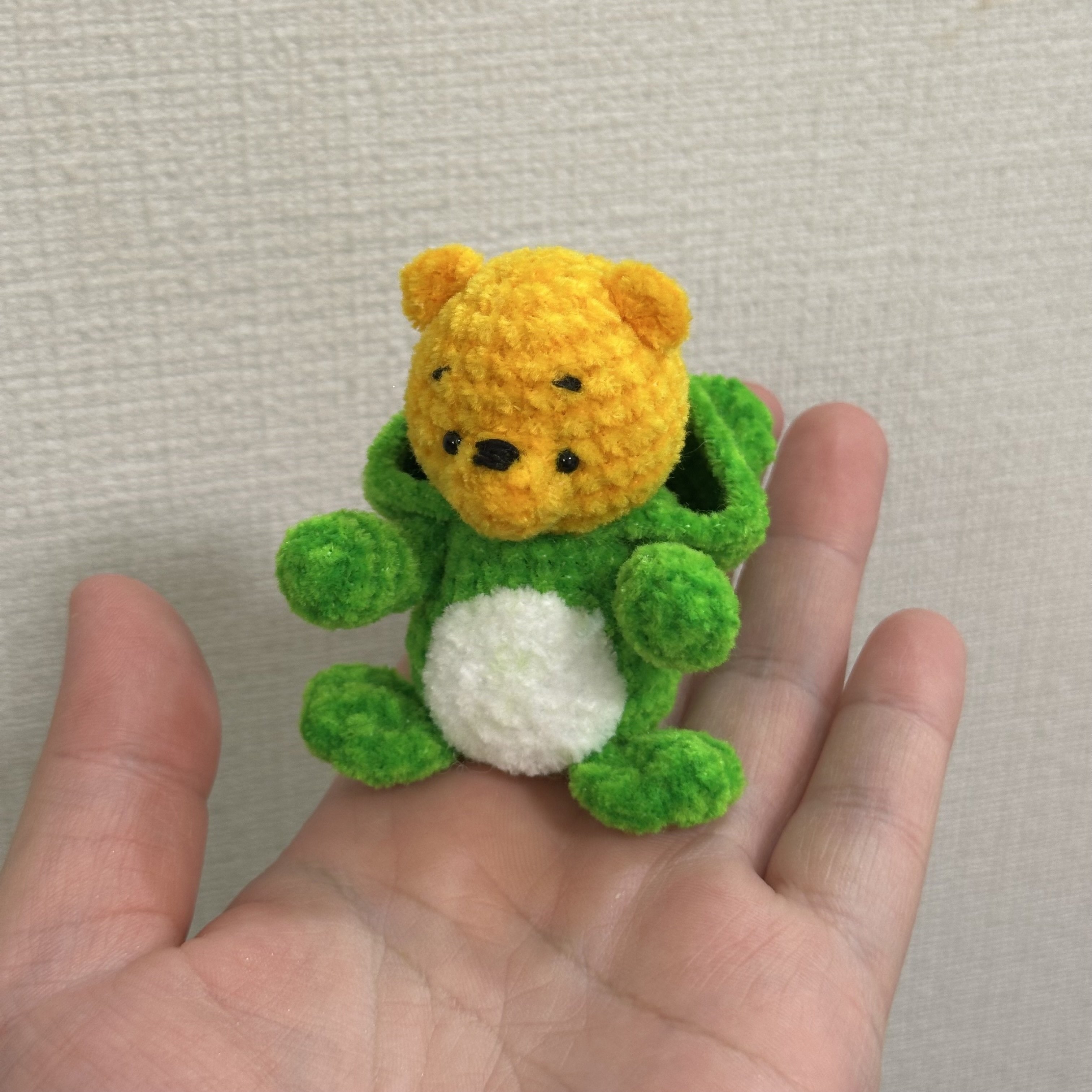 プーさんのあみぐるみ（フードと帽子バージョンの2種）｜reirei3413