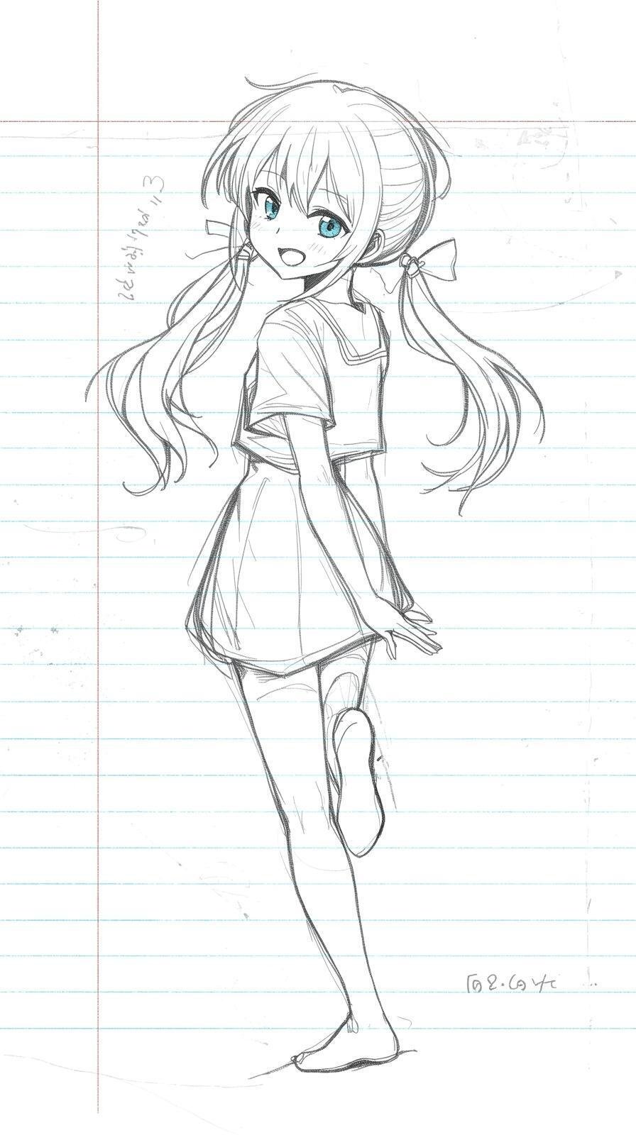 ちーちゃん☺︎シンプルなモノクロ鉛筆画 🎨落書きラフから始めるお絵描き【二人の創作Gemini】｜旅くま