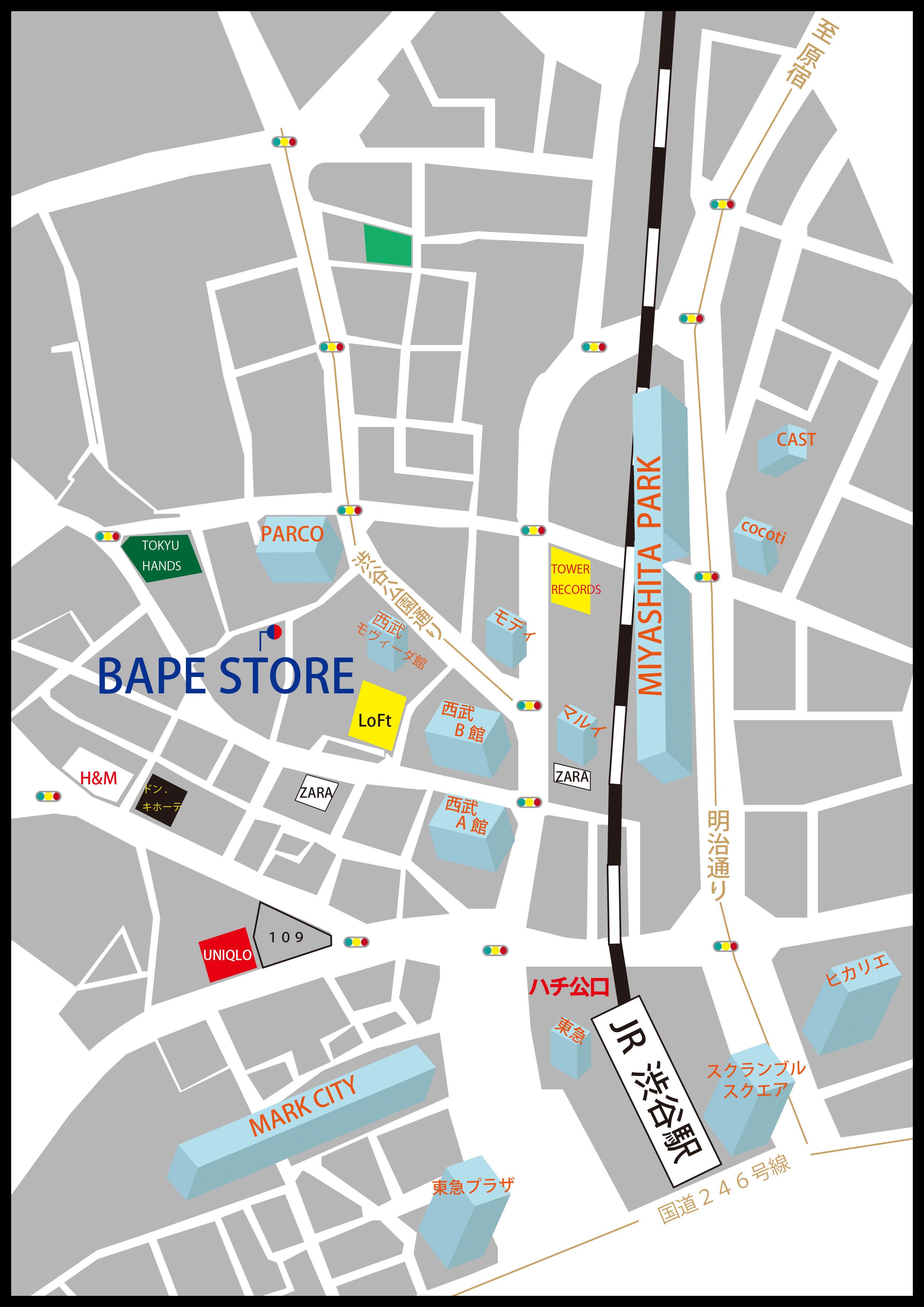 東京にある「A BATHING APE」の店舗まとめ(地図付き）｜Fashion Map Tokyo