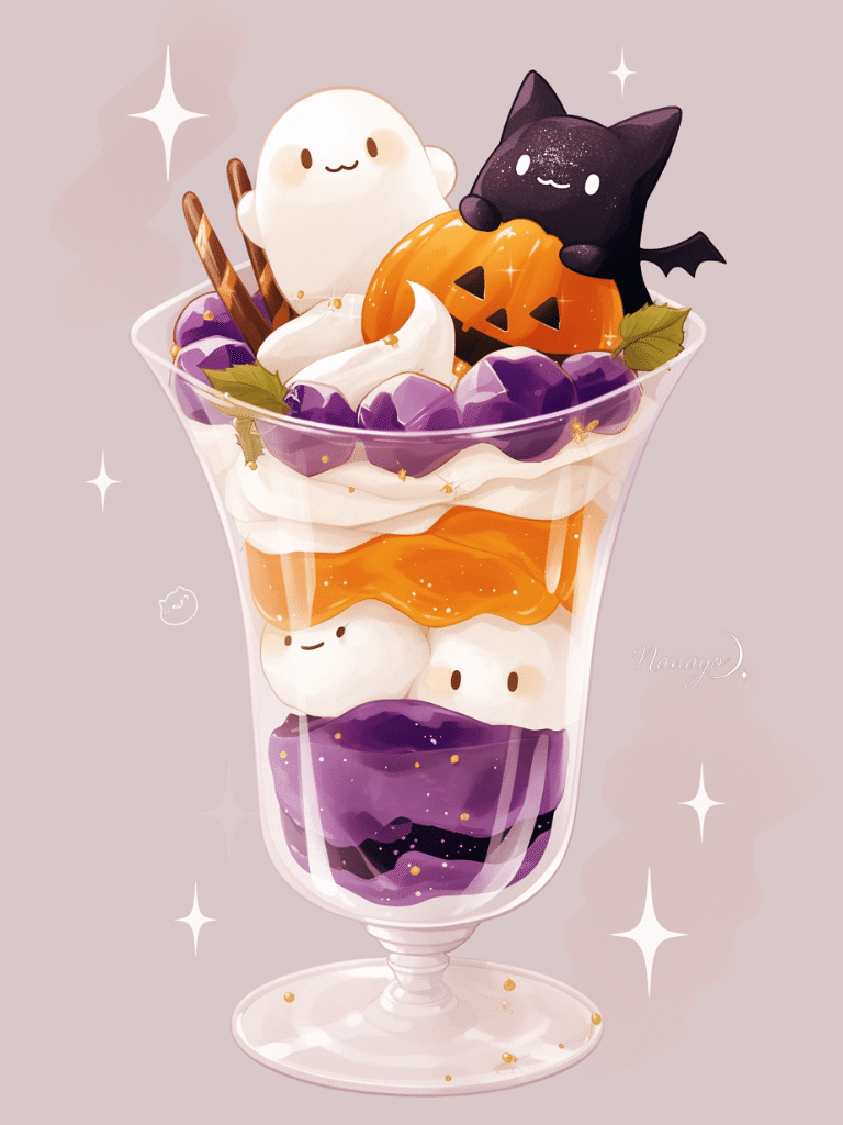 公開プロンプト】おばけパフェの作り方 👻Happy Halloween