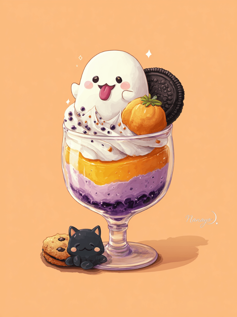 公開プロンプト】おばけパフェの作り方 👻Happy Halloween