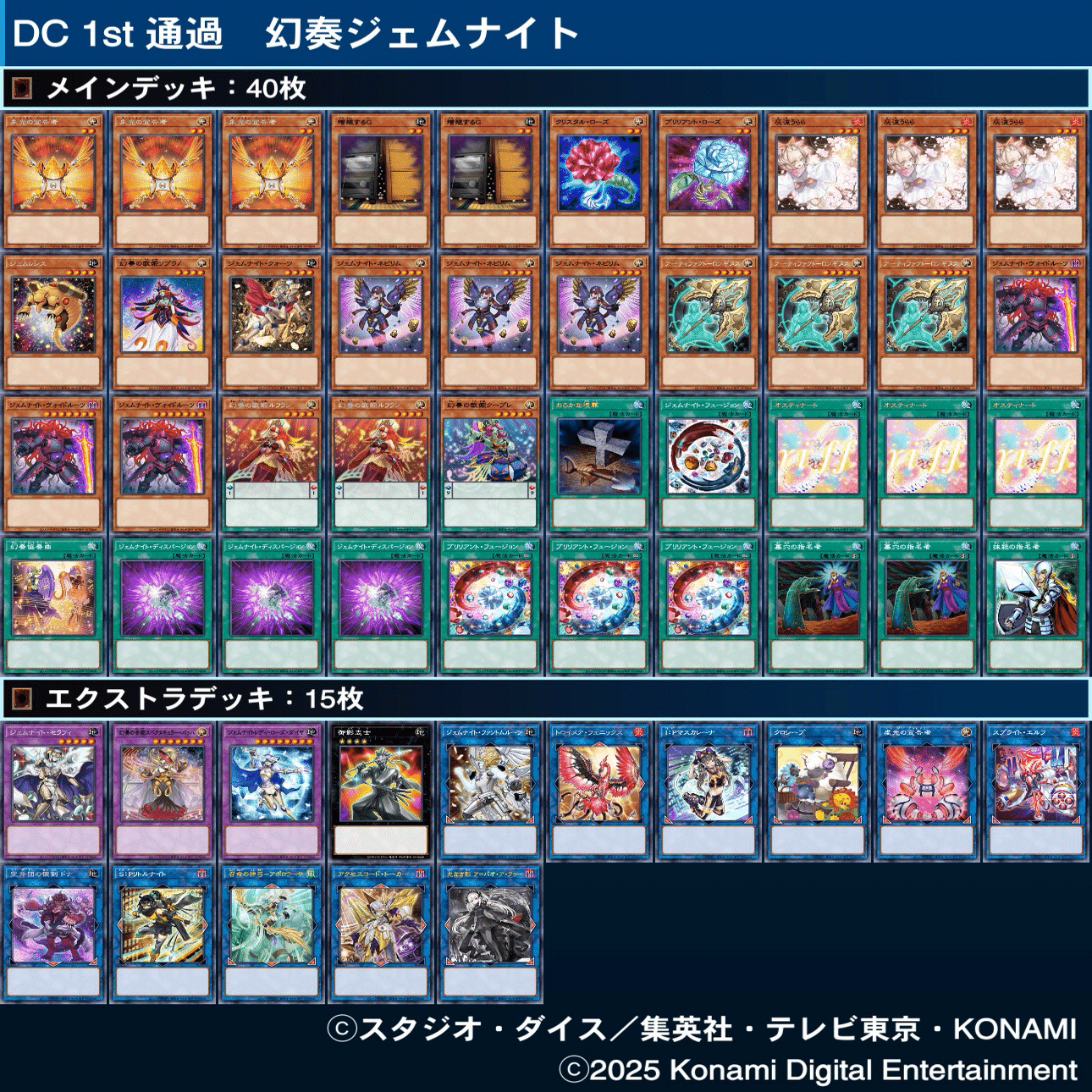 遊戯王MD】幻奏ジェムナイトの構築・デッキレシピと展開例6パターン