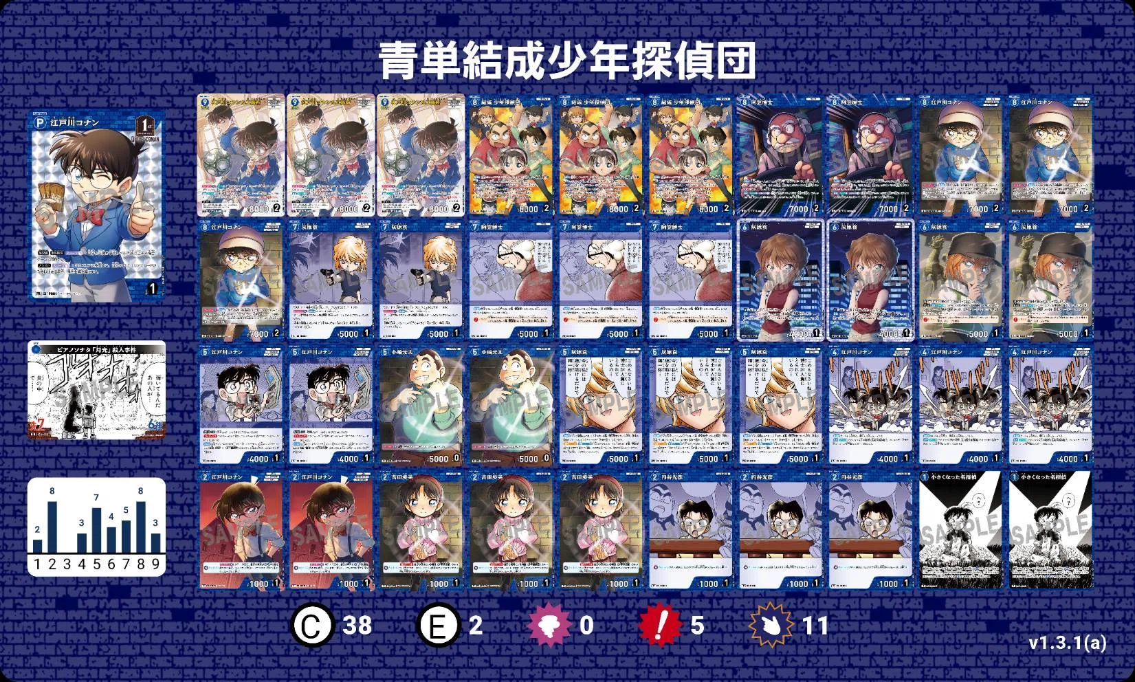 名探偵コナンカードゲームの第6弾環境におけるサンプルデッキレシピ