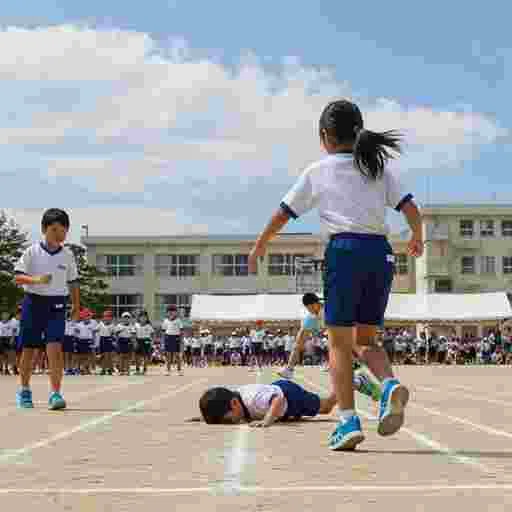 小学生 運動会 徒競走 写真素材｜写真素材